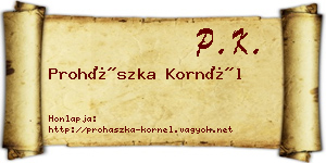 Prohászka Kornél névjegykártya