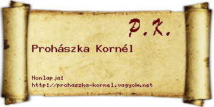 Prohászka Kornél névjegykártya