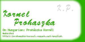 kornel prohaszka business card