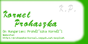 kornel prohaszka business card